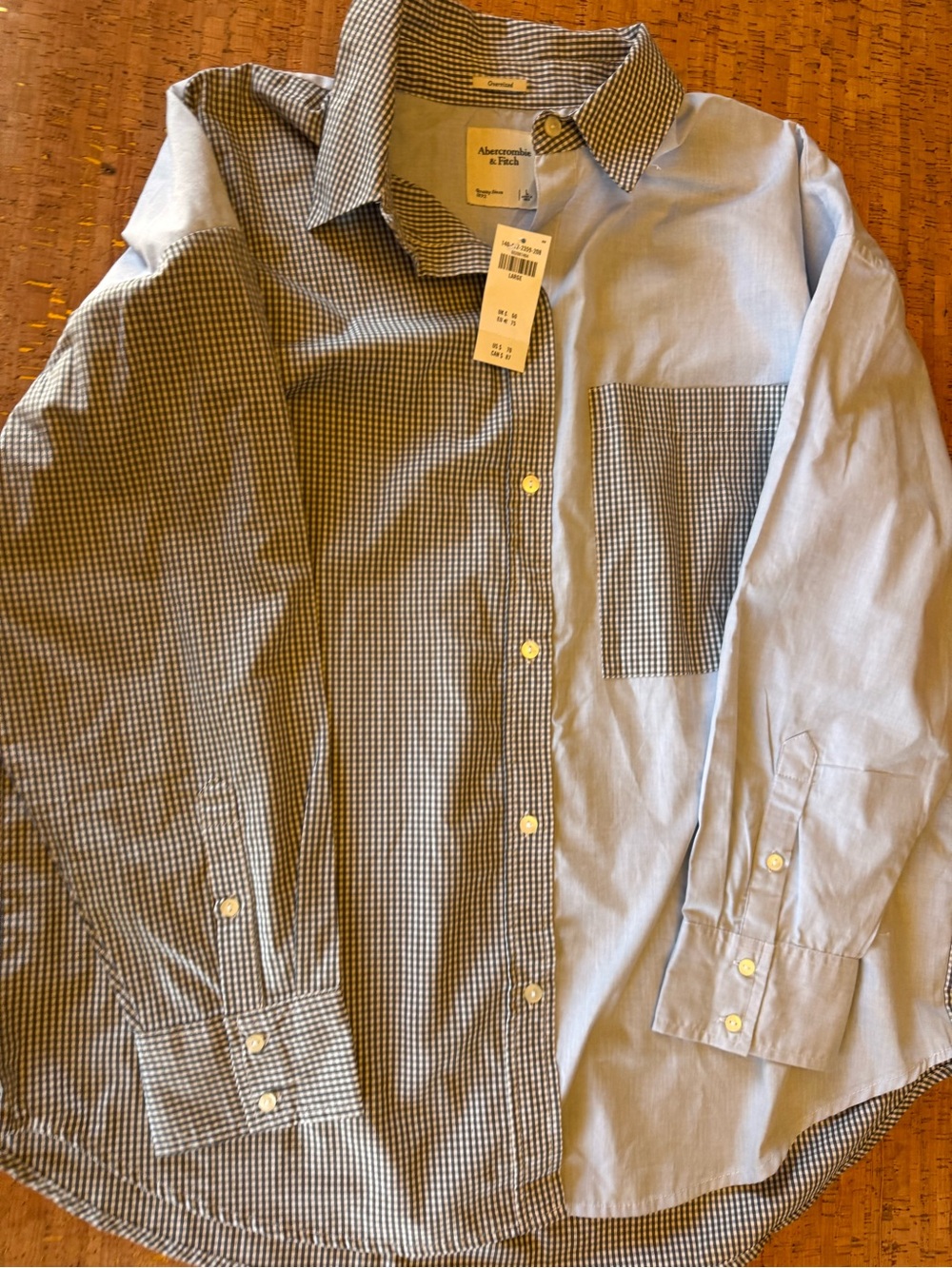 Abercrombie & Fitch Blue Mixed-Pattern Button-Down Shirt